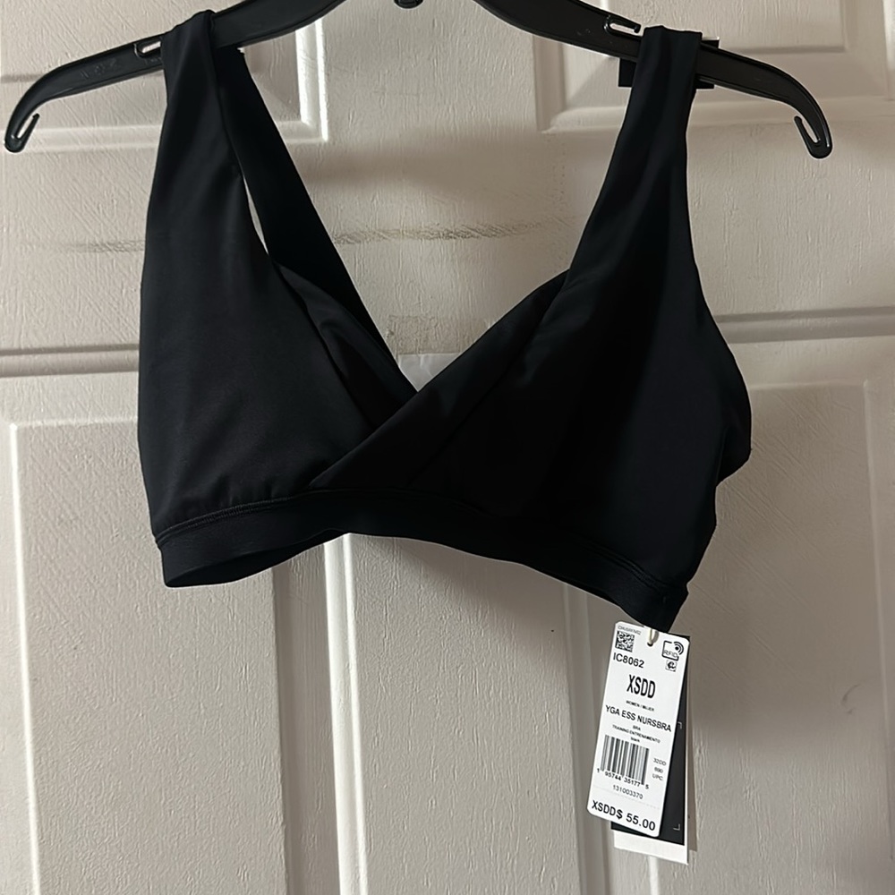 *HP* adidas Yoga Essentials Studio Light Support Nursing Bra: NWT: BLACK: XS DD